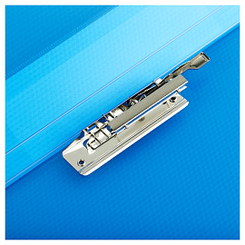 Папка с боковым зажимом СТАММ "Кристалл" А4, 17мм, 700мкм, пластик, синяя