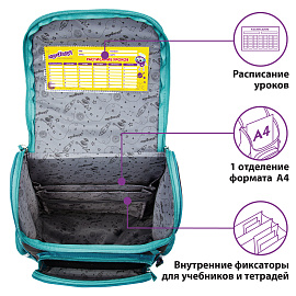 Ранец ЮНЛАНДИЯ WISE для начальной школы, "Monster-truck", 37х29х15 см, 229948