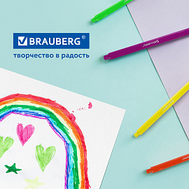 Фломастеры трехгранные 12 цветов, вентилируемый колпачок, BRAUBERG "PREMIUM", ПВХ-упаковка, 152193 фото Фломастеры трехгранные 12 цветов, вентилируемый колпачок, BRAUBERG "PREMIUM", ПВХ-упаковка, 152193