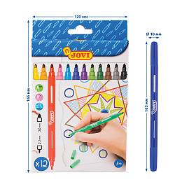 Фломастеры Jovi 12 цветов двухсторонние фото Фломастеры Jovi 12 цветов двухсторонние