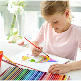 Карандаши цветные Faber-Castell "Grip", 36цв., трехгран., заточен., метал. упак. фото Карандаши цветные Faber-Castell "Grip", 36цв., трехгран., заточен., метал. упак.