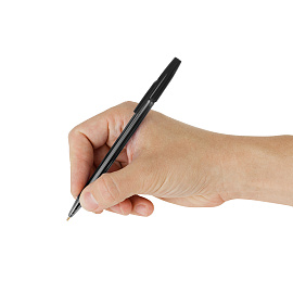 Ручка шариковая СТАММ "049" черная, 0,7мм, тонированный корпус