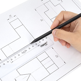 Линейка пластиковая 30 см, ПИФАГОР, прозрачная, бесцветная, 210842