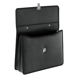 Портфель OfficeSpace "Siena", кожзам, черный, 2 отделения, метал. замок фото Портфель OfficeSpace "Siena", кожзам, черный, 2 отделения, метал. замок