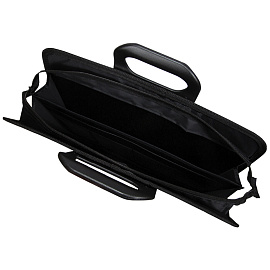 Папка-портфель 3 отделения OfficeSpace А4+, 390*315*120мм, 1000мкм, на молнии (сверху), пластик, черный