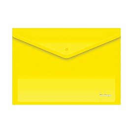 Папка-конверт на кнопке Berlingo, А4, 180мкм, желтая