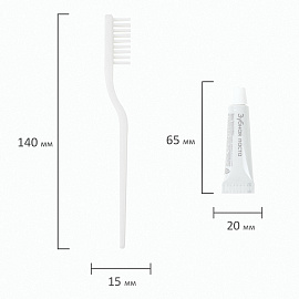 Зубной набор КОМПЛЕКТ 300 шт., HOTEL, (зубная щётка + зубная паста 4 г) саше, флоупак, 24865