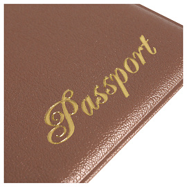 Обложка для паспорта OfficeSpace "Fusion" мягкий полиуретан, капучино, тиснение золотом