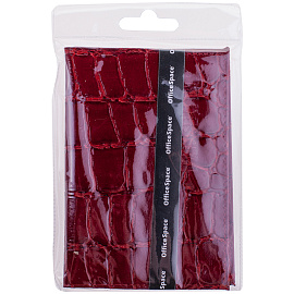 Обложка для паспорта OfficeSpace кожа, бордо, "Croc