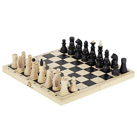 Шахматы классические обиходные, деревянные, лакированные, доска 29х29 см, ЗОЛОТАЯ СКАЗКА, 664669