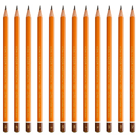 Набор карандашей ч/г Koh-I-Noor "1582" 12шт., 6B-6H, трехгранный, заточен., метал.пенал