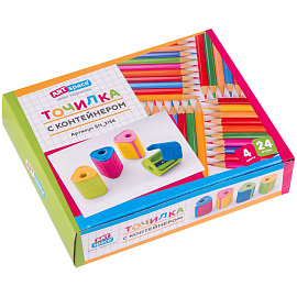 Точилка пластиковая ArtSpace 1 отверстие, контейнер, ассорти фото Точилка пластиковая ArtSpace 1 отверстие, контейнер, ассорти