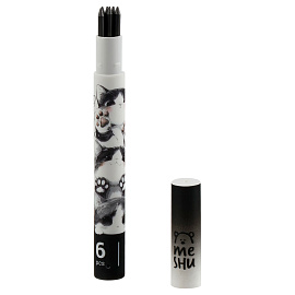 Грифели для механических карандашей MESHU, 6шт., 2,0мм, HB