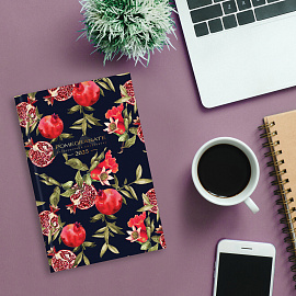 Ежедневник датированный 2025 145х215 мм, А5, STAFF, ламинированная обложка, "Гранаты", 116035