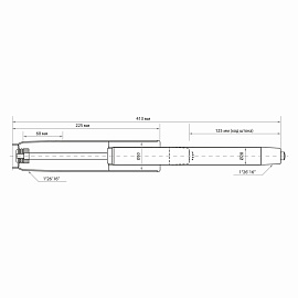 Газлифт B-140 стандартный, ХРОМ, длина в открытом виде 413 мм, d 50 мм, класс 2, WBZ (ВБЗ), 533074