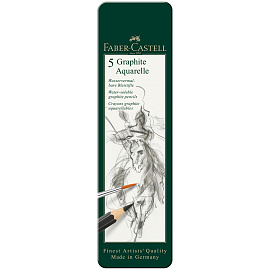 Набор карандашей чернографитных Faber-Castell Graphite Aquarelle HB-8B (5 штук в упаковке)