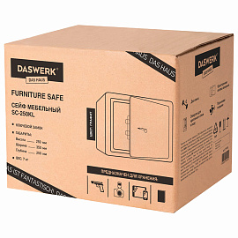 Сейф мебельный DASWERK SC-250KL (250х350х250 мм), ключевой замок, графит, 291342