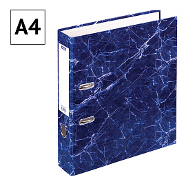 Папка-регистратор OfficeSpace, 70мм, мрамор, синяя