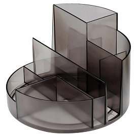 Подставка-органайзер "Профи", 130х130х90 мм, 6 отделений, тонированная серая, ОР05 фото Подставка-органайзер "Профи", 130х130х90 мм, 6 отделений, тонированная серая, ОР05