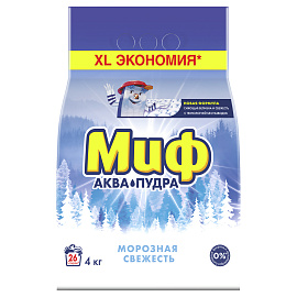 Порошок стиральный автомат Миф Аква Пудра Морозная свежесть 4 кг