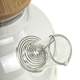 Чайник заварочный 1500 мл "Бочонок", жаропрочное стекло, спиральное сито, DASWERK (ДАСВЕРК), 608645