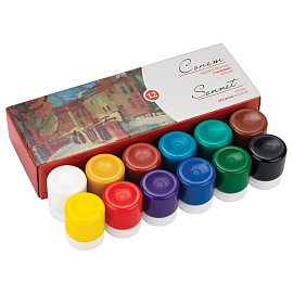 Гуашь Сонет 12 цветов по 40 мл