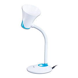 Настольная лампа / светильник SONNEN OU-607, на подставке, цоколь Е27, белый/синий, 236681