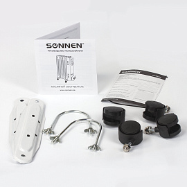 Обогреватель масляный SONNEN DFS-11, 2500 Вт, 11 секций, белый, 453500