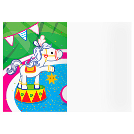 Раскраска с цв. фоном А5, 8 стр., ТРИ СОВЫ "Все любят цирк