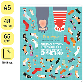 Тетрадь предметная 48л. ArtSpace "Котоцинизм" - Геометрия, ТВИН-лак