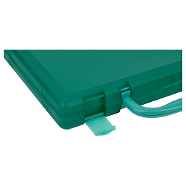 Портфель-кейс 1 отделение СТАММ, А4, 275*375*57мм, на защелках, тонированный зеленый