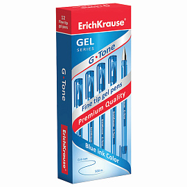 Ручка гелевая неавтоматическая Erich Krause G-Tone синяя (толщина линии 0.4 мм, 17809)