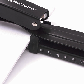 Степлер брошюровочный №24/6, 26/6 BRAUBERG "Universal", до 25 листов, черный, 220942