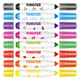 Фломастеры-штампы двусторонние FUNSTER (ФАНСТЕР) 8 цветов, ударопрочный наконечник, 152627
