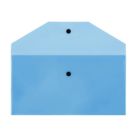 Папка-конверт на кнопке СТАММ С6+, 150мкм, пластик, прозрачная, синяя фото Папка-конверт на кнопке СТАММ С6+, 150мкм, пластик, прозрачная, синяя