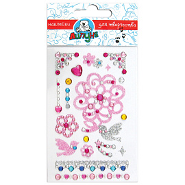 Наклейки "Хрустальные стразы", с европодвесом, ЛИПУНЯ, АССОРТИ