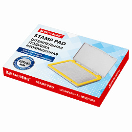 Штемпельная подушка BRAUBERG, 120х90 мм (рабочая поверхность 105х65 мм), неокрашенная, 236870 фото Штемпельная подушка BRAUBERG, 120х90 мм (рабочая поверхность 105х65 мм), неокрашенная, 236870