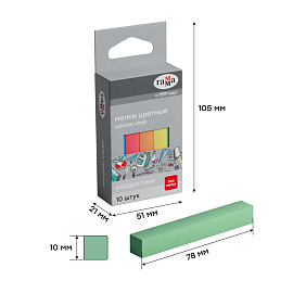 Мелки школьные Гамма, цветные, 10шт., мягкие, квадратные, картонная упаковка, европодвес
