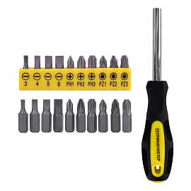 Набор инструментов столярно-слесарный, 25 предметов, пластиковый кейс, ГРАНДМАСТЕР, 671337