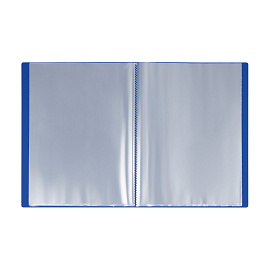 Папка с 20 вкладышами СТАММ А4, 14мм, 500мкм, пластик, синяя