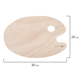 Палитра художественная деревянная овальная 20х30 см, BRAUBERG ART CLASSIC, 192232