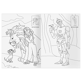 Раскраска с наклейками А4, 8стр., ТРИ СОВЫ "Волшебник Изумрудного города