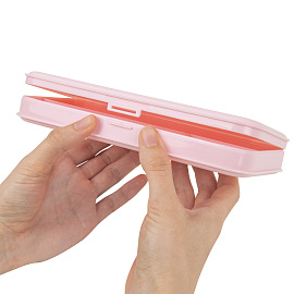 Пенал пластиковый BRAUBERG, пастельный розовый, С НАКЛЕЙКАМИ, 21х9х3 см, 272271