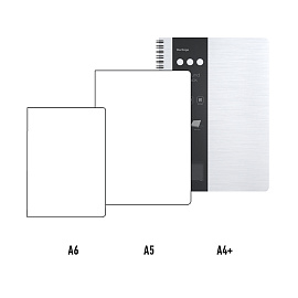 Бизнес-тетрадь А4+, 80л., Berlingo "Steel&Style", клетка, на гребне, 80г/м2, пластик. (полифом) обложка, линейка-закладка, белая