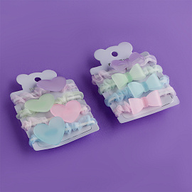 Резинки для волос MESHU, с полупрозрачными топперами, 4шт., диаметр 5см, европодвес фото Резинки для волос MESHU, с полупрозрачными топперами, 4шт., диаметр 5см, европодвес