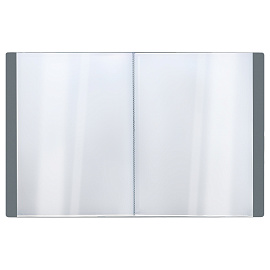 Папка со 100 вкладышами СТАММ "Стандарт" А4, 30мм, 800мкм, пластик, серая фото Папка со 100 вкладышами СТАММ "Стандарт" А4, 30мм, 800мкм, пластик, серая