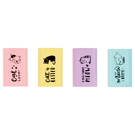 Ластик MESHU "Live, Love, Meow", термопластичная резина, 37*24*11мм