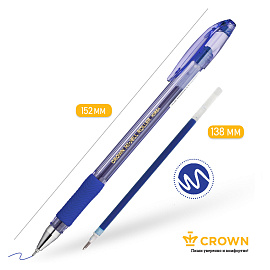 Ручка гелевая с грипом CROWN "Hi-Jell Needle Grip", СИНЯЯ, узел 0,7 мм, линия письма 0,5 мм, HJR-500RNB фото Ручка гелевая с грипом CROWN "Hi-Jell Needle Grip", СИНЯЯ, узел 0,7 мм, линия письма 0,5 мм, HJR-500RNB