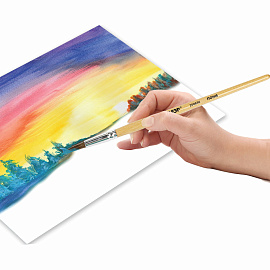 Кисть ПИФАГОР, ПОНИ, круглая, № 7, деревянная лакированная ручка, колпачок, пакет с подвесом, 200836 фото Кисть ПИФАГОР, ПОНИ, круглая, № 7, деревянная лакированная ручка, колпачок, пакет с подвесом, 200836