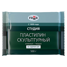 Пластилин скульптурный Гамма Студия зелёный 500 г твёрдый